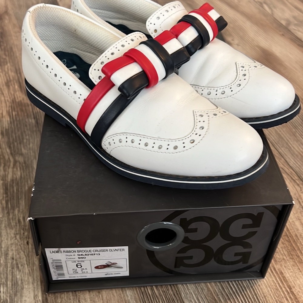 Ladies GFore Ribbon Brogue Cruiser Gallivanter Shoes (Golf tread) EUC